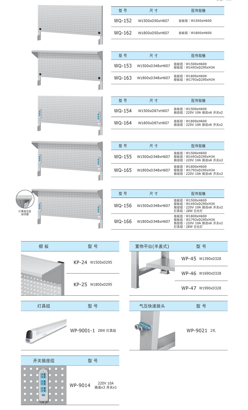 工作台配件，武汉DB视讯，武汉工位器具，DB视讯厂家